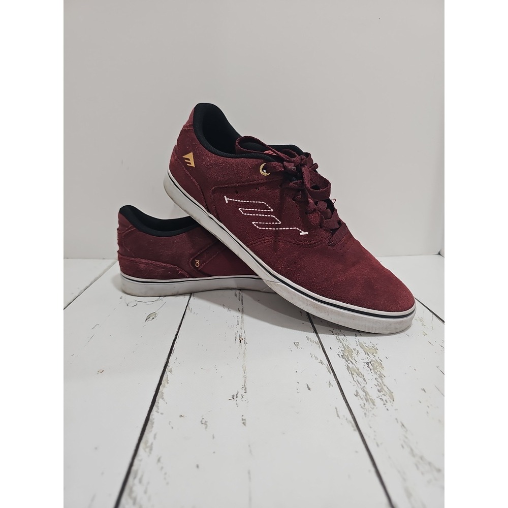Emerica "The Low Vulc" Skate Shoes Red Suede Men's Size 9